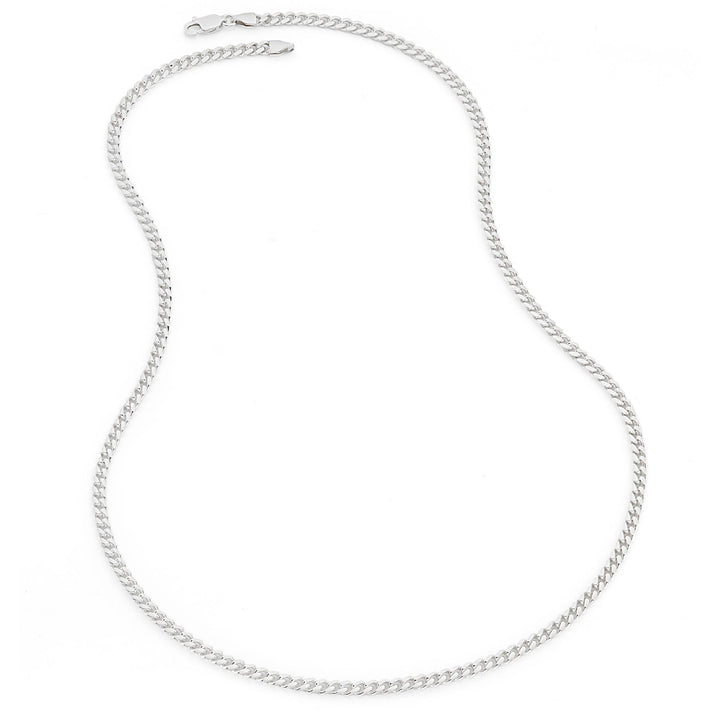 Sterling Silver Curb Chain Cuban (3.5mm) Necklace 24 inch