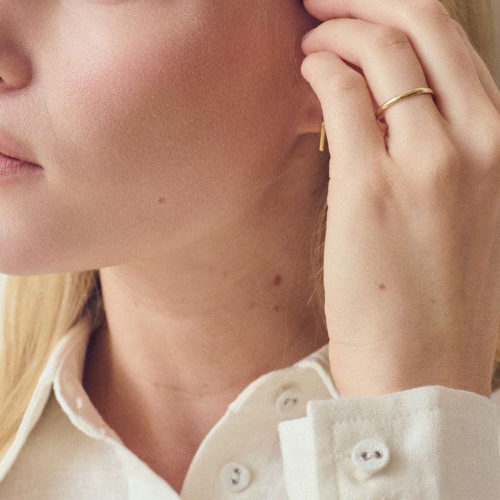 Classic 9ct Yellow Gold D-Shape Wedding Band Ring - 2mm