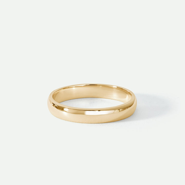 Classic 18ct Yellow Gold D-Shape Wedding Band Ring - 3mm