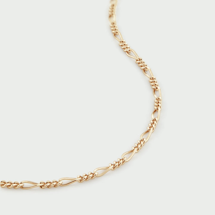 9ct Yellow Gold Solid Figaro Chain 18 inch