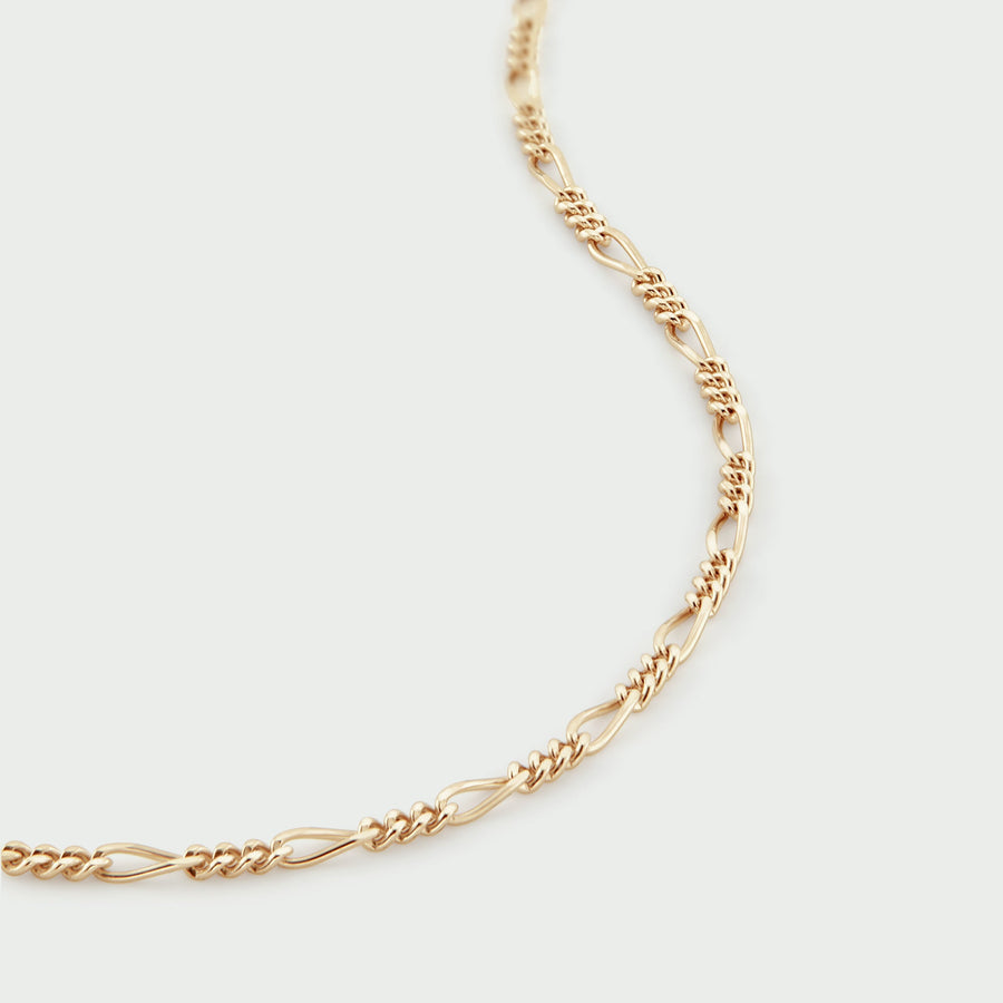 9ct Yellow Gold Solid Figaro Chain 18 inch
