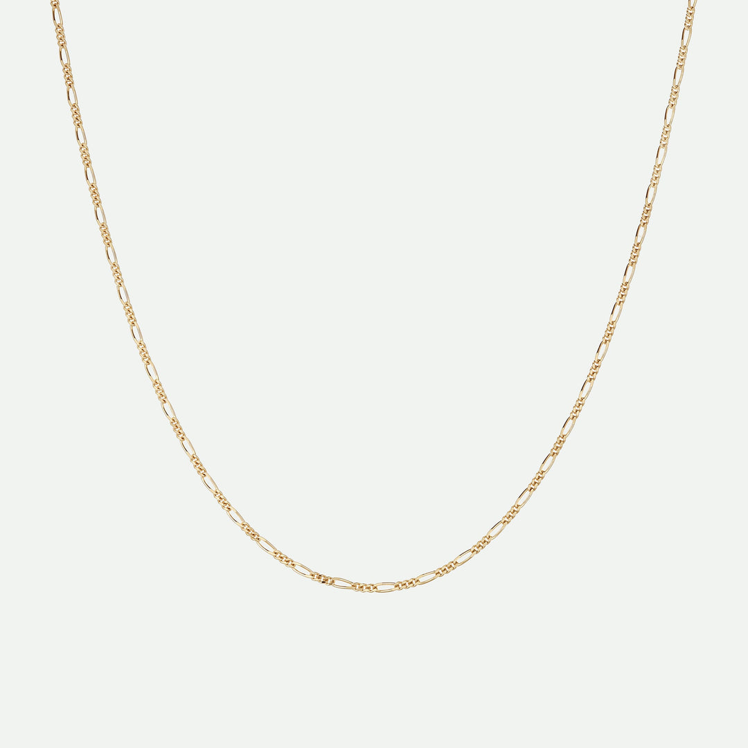 9ct Yellow Gold Solid Figaro Chain 18 inch