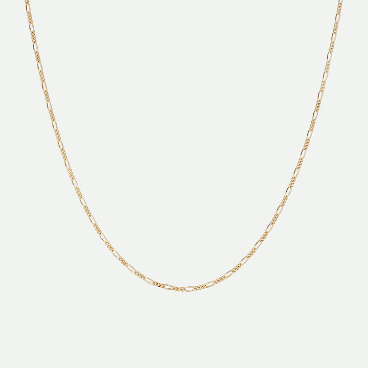 9ct Yellow Gold Solid Figaro Chain 18 inch