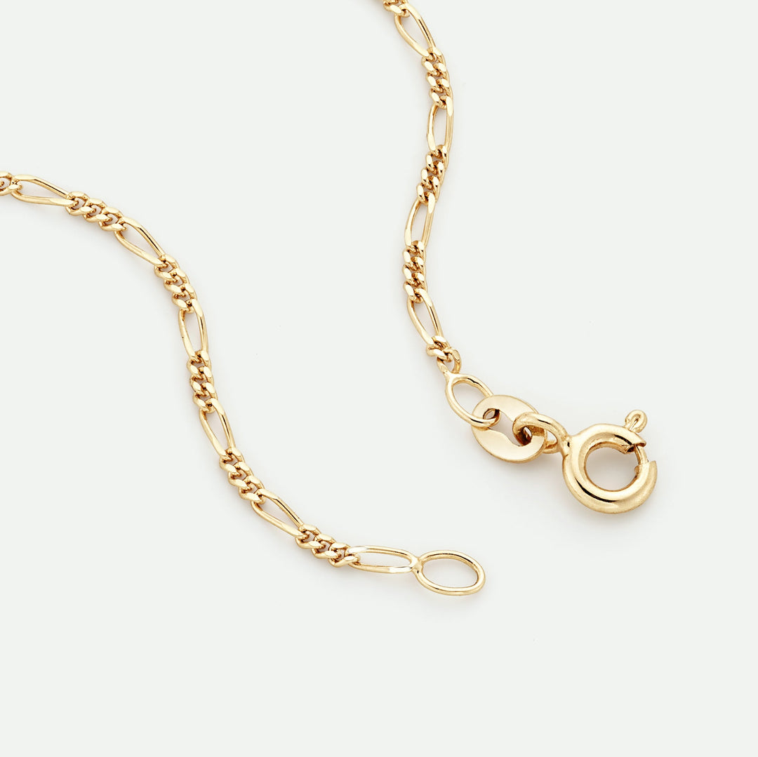 9ct Yellow Gold Solid Figaro Chain 18 inch