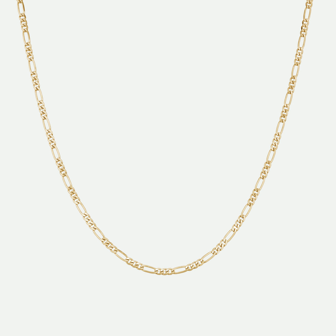 9ct Yellow Gold Solid Figaro Chain (2.4mm) 20 inch