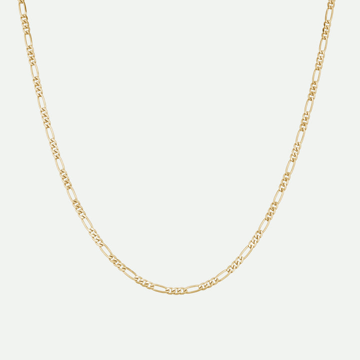 9ct Yellow Gold Solid Figaro Chain (2.4mm) 20 inch