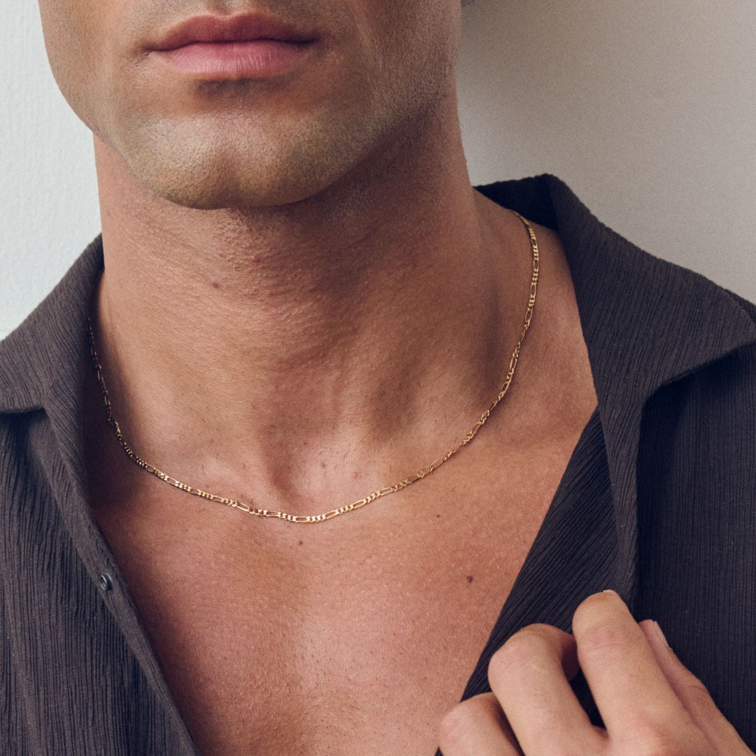 9ct Yellow Gold Solid Figaro Chain (2.4mm) 20 inch