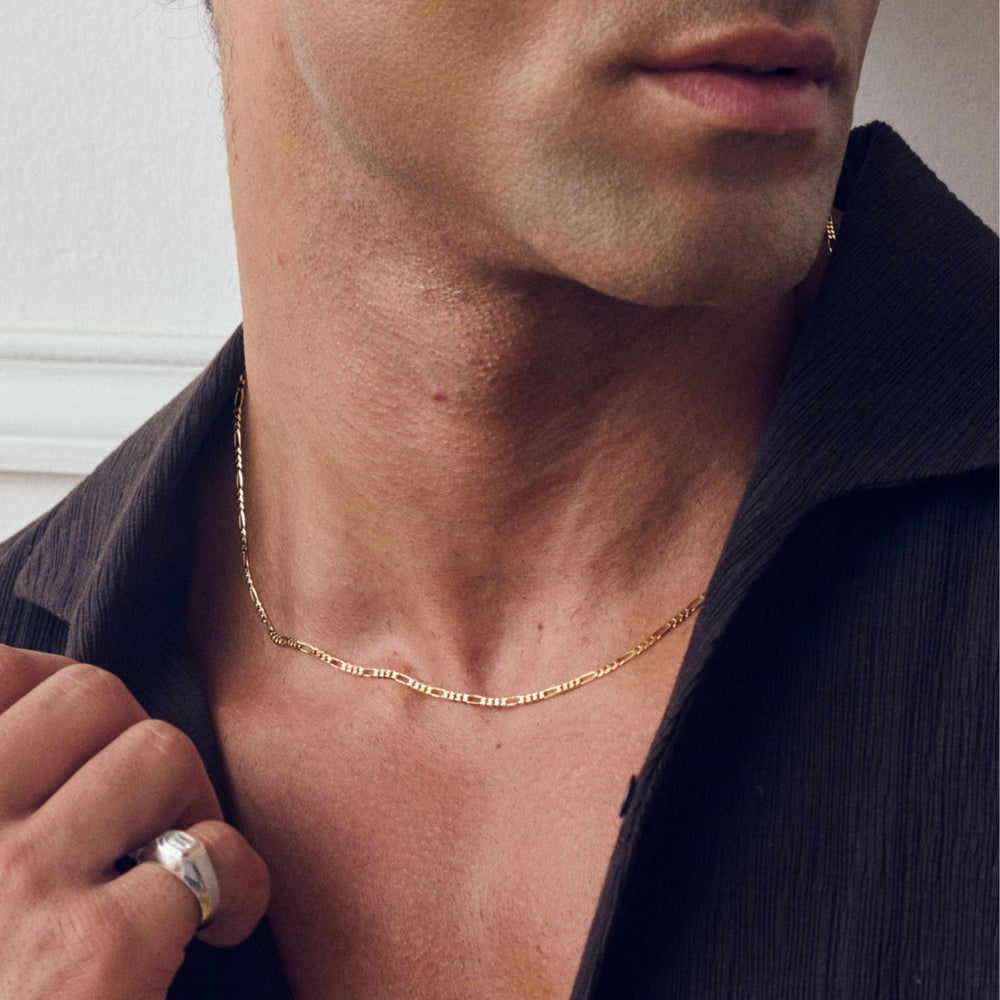 9ct Yellow Gold Solid Figaro Chain (2.4mm) 20 inch