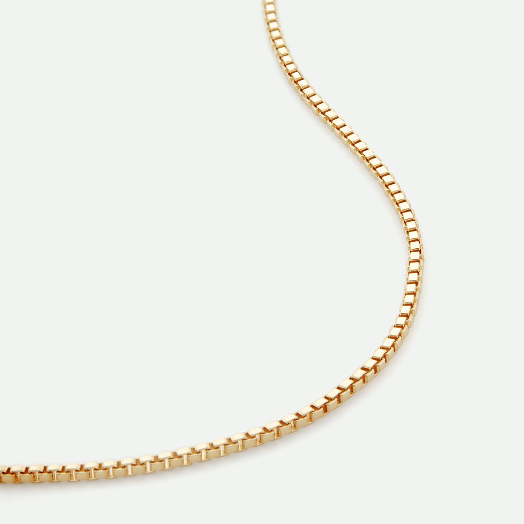 9ct Yellow Gold Solid Box Chain 18 inch