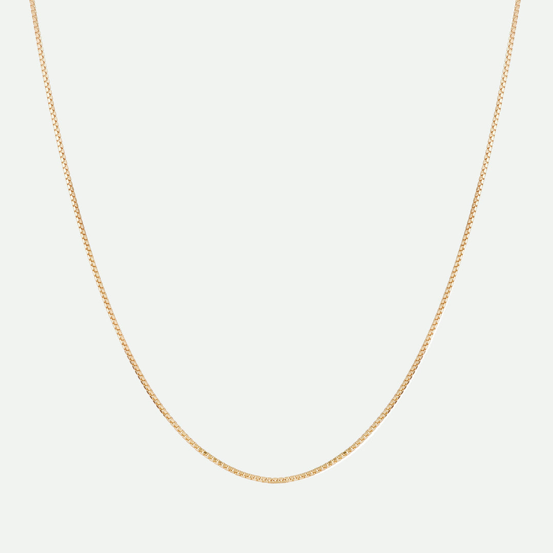 9ct Yellow Gold Solid Box Chain 18 inch