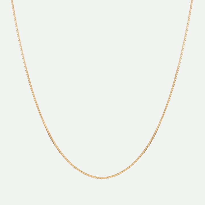 9ct Yellow Gold Solid Box Chain 18 inch