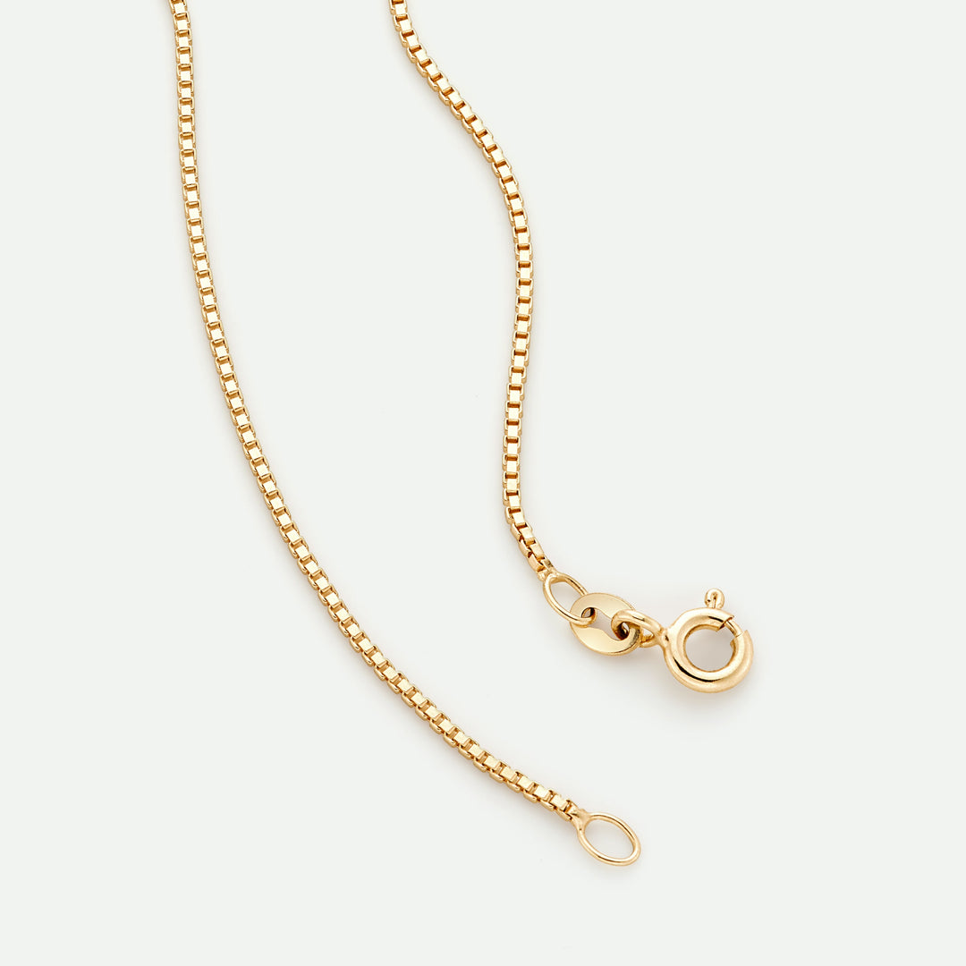 9ct Yellow Gold Solid Box Chain 18 inch