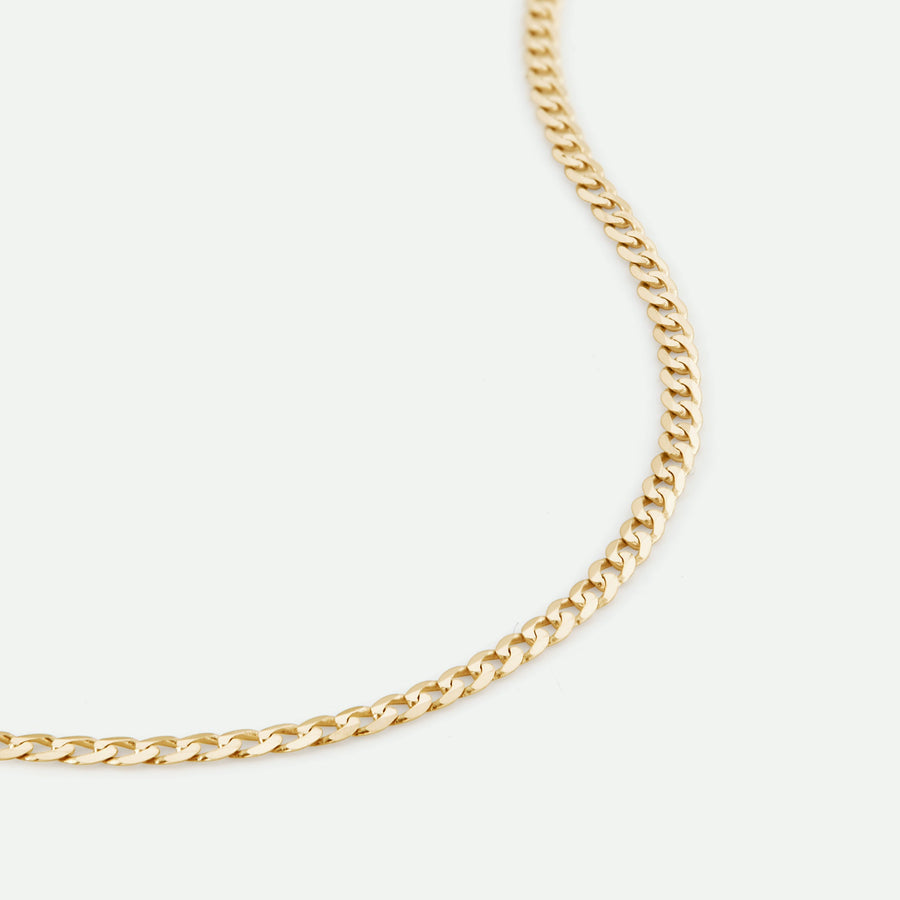 9ct Yellow Gold Solid Curb Chain 18 inch