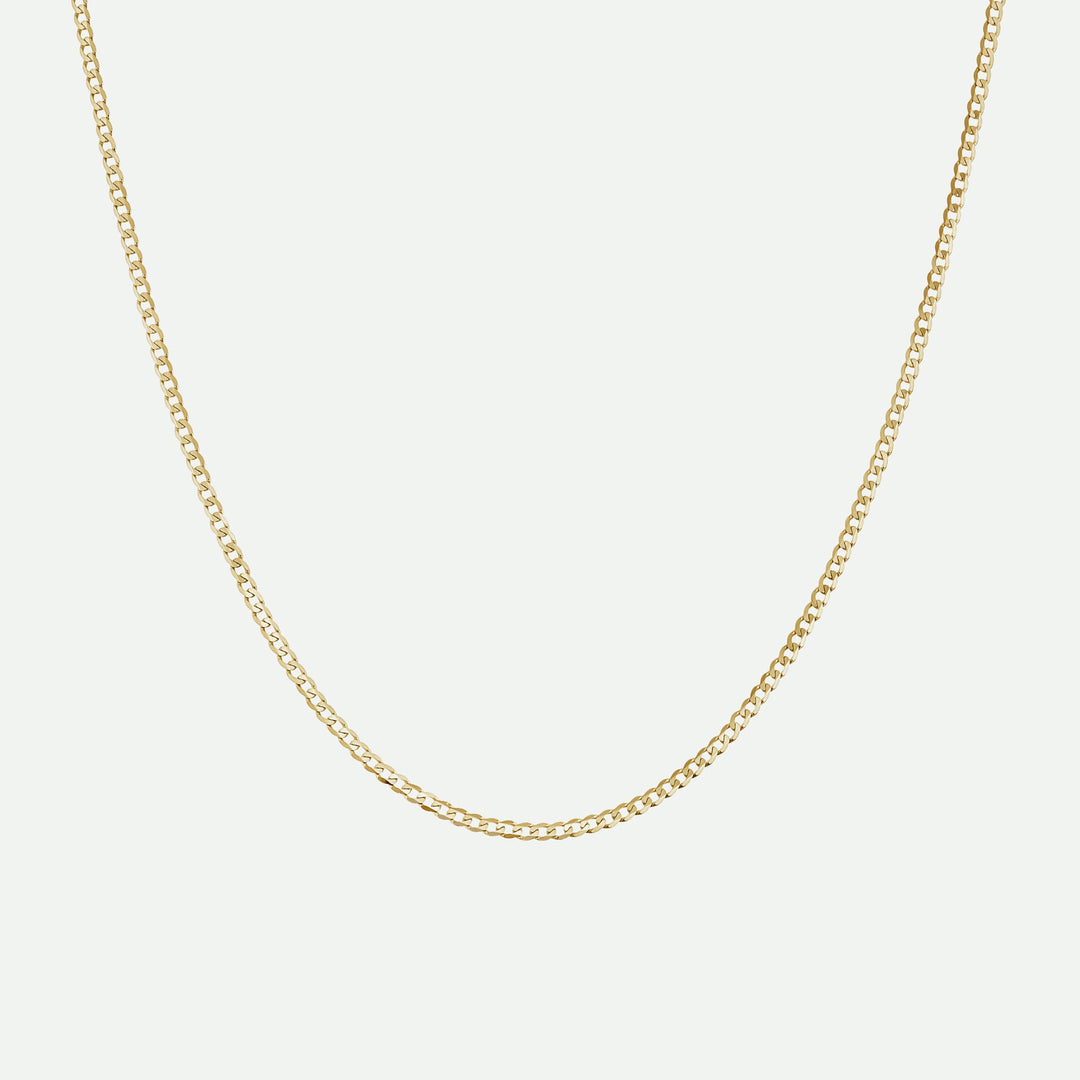 9ct Yellow Gold Solid Curb Chain 18 inch