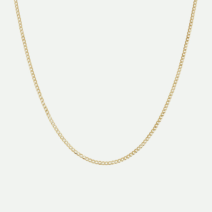 9ct Yellow Gold Solid Curb Chain 18 inch