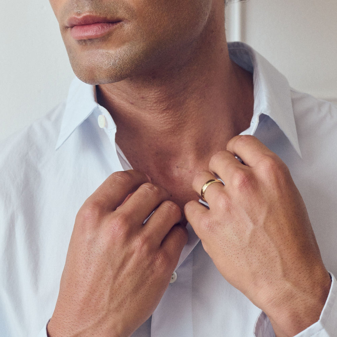 Classic 9ct Yellow Gold D-Shape Wedding Band Ring - 5mm