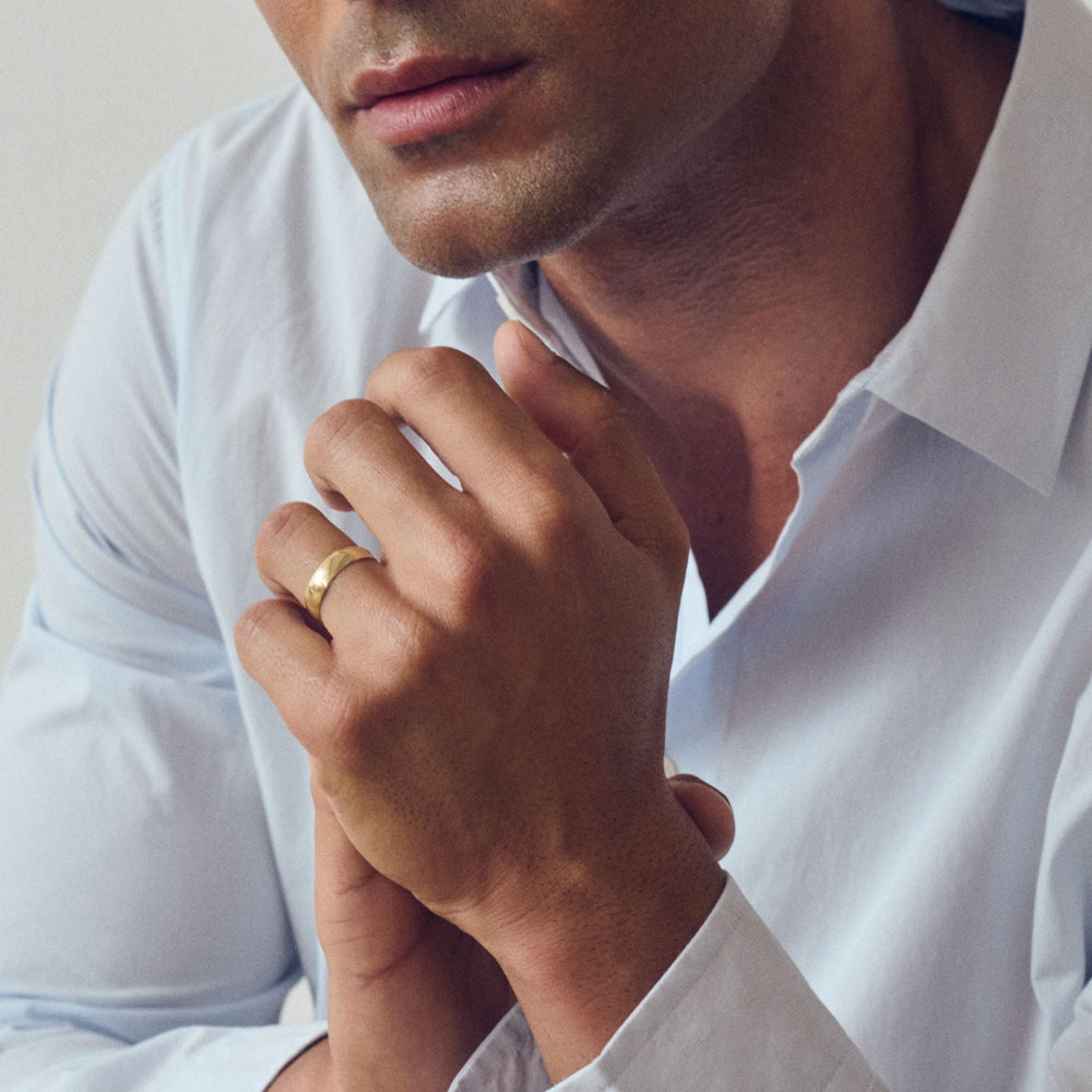 Classic 9ct Yellow Gold D-Shape Wedding Band Ring - 5mm