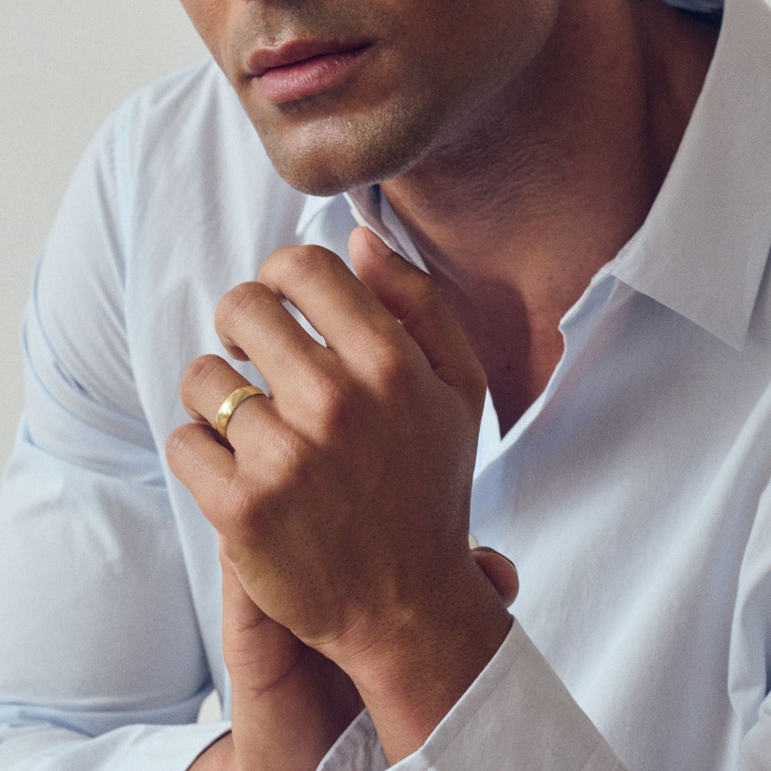 Classic 9ct Yellow Gold D-Shape Wedding Band Ring - 5mm