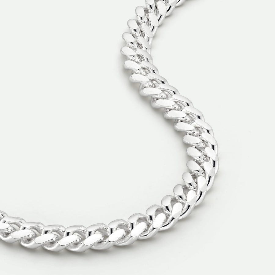 Sterling Silver Curb Chain Cuban (8mm) Necklace 22 inch