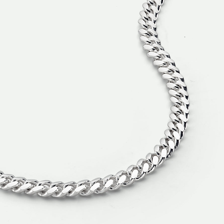 Sterling Silver Curb Chain Cuban (4.75mm) Necklace 20 inch