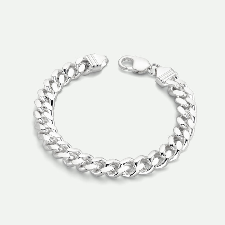Sterling Silver Curb Chain Cuban (10.5mm) Bracelet 8.5 inch