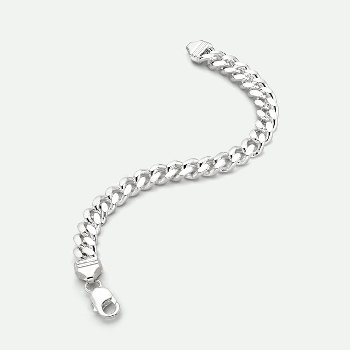 Sterling Silver Curb Chain Cuban (10.5mm) Bracelet 8.5 inch