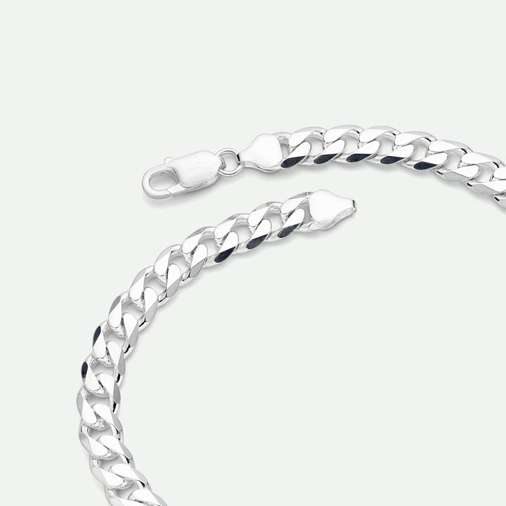 Sterling Silver Curb Chain (8mm) Necklace 22 inch