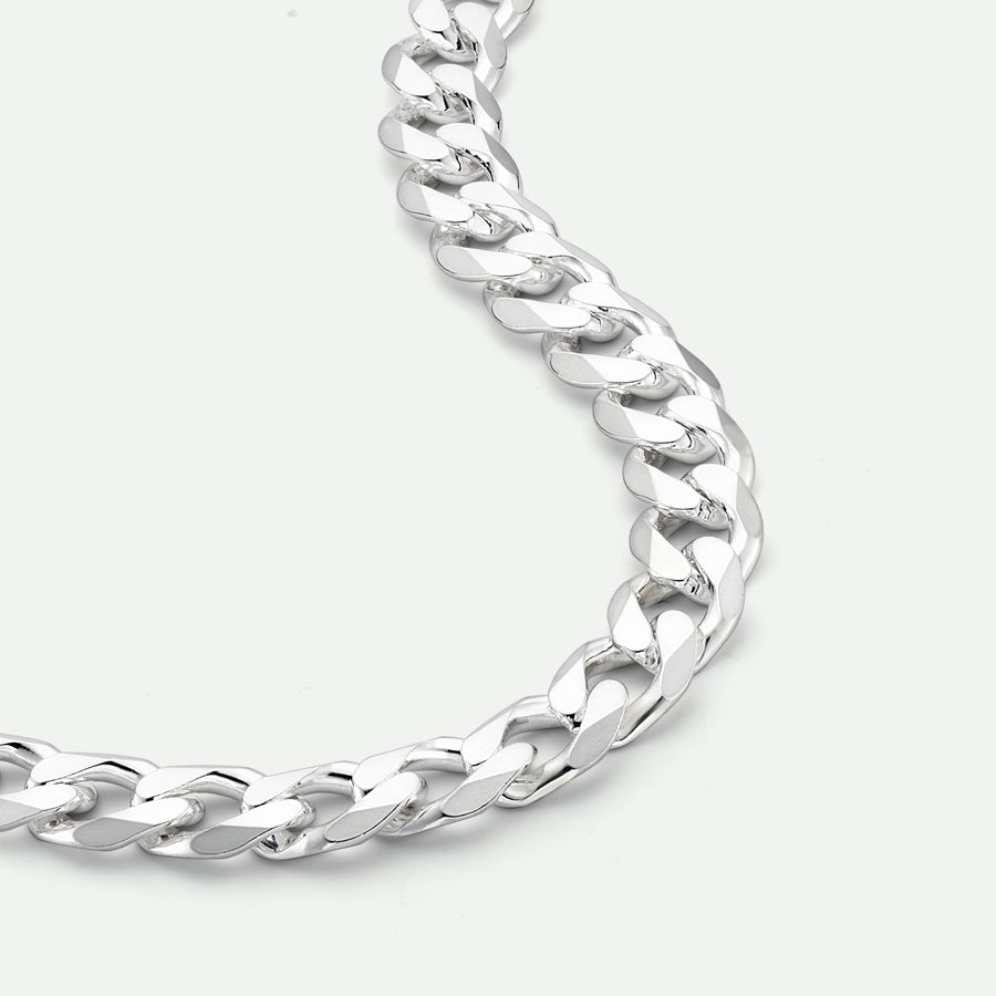 Sterling Silver Curb Chain (11.4mm) Necklace 22 inch