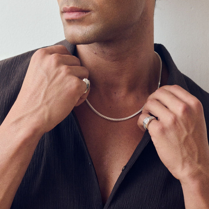 Sterling Silver Franco Chain Necklace 22 inch