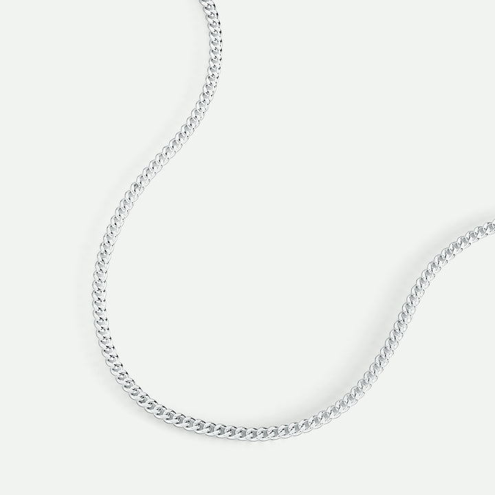 Sterling Silver Curb Chain (2.8mm) Necklace 18 inch
