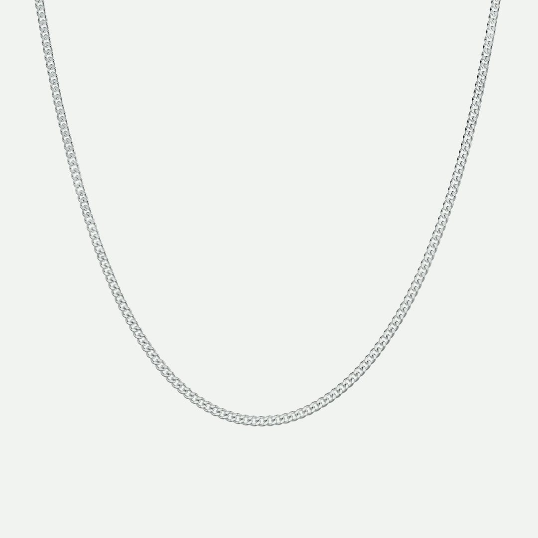 Sterling Silver Curb Chain (2.8mm) Necklace 18 inch
