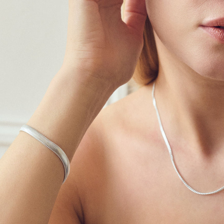 Sterling Silver Snake Chain Bracelet 7 inch