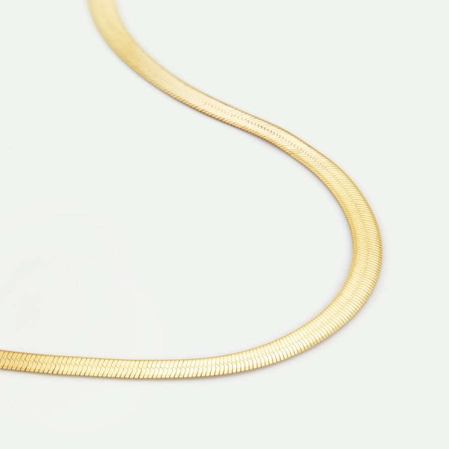 9ct Yellow Gold Herringbone Chain Necklace 16 + 2 inch