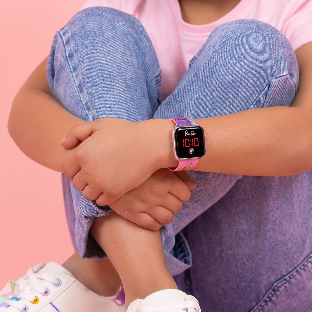 Barbie Pink Printed Strap Led Red Watch BDT4144ARG