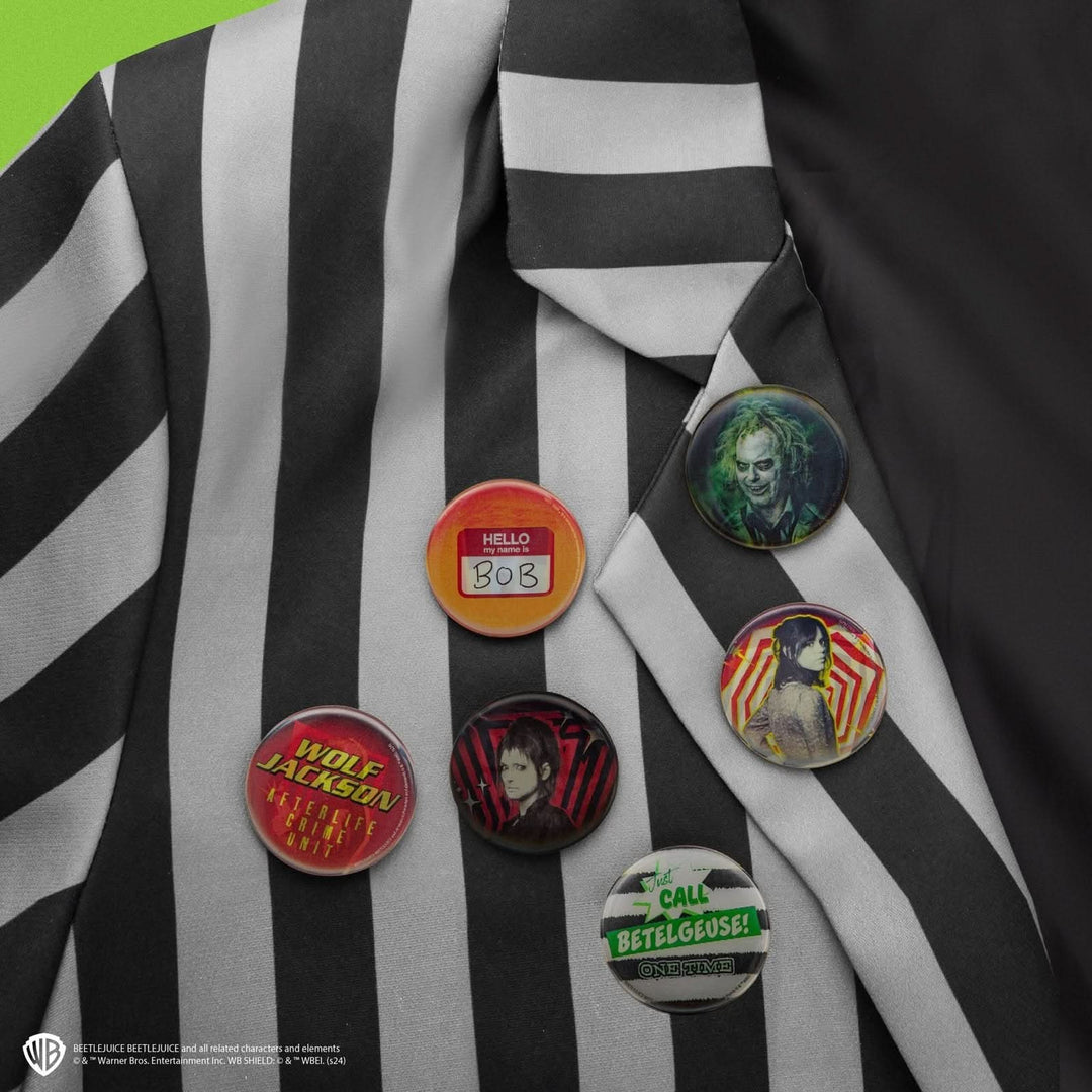 Set Of 6 Beetlejuice Lenticular Badges CR3240