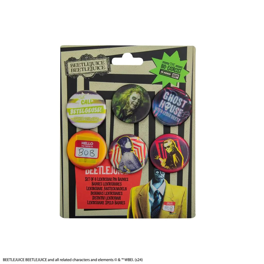 Set Of 6 Beetlejuice Lenticular Badges CR3240