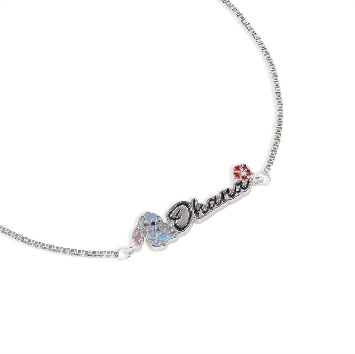 Disney Brass Stitch Ohana Lariat Imitation Rhodium Bracelet BF00662RL.PA