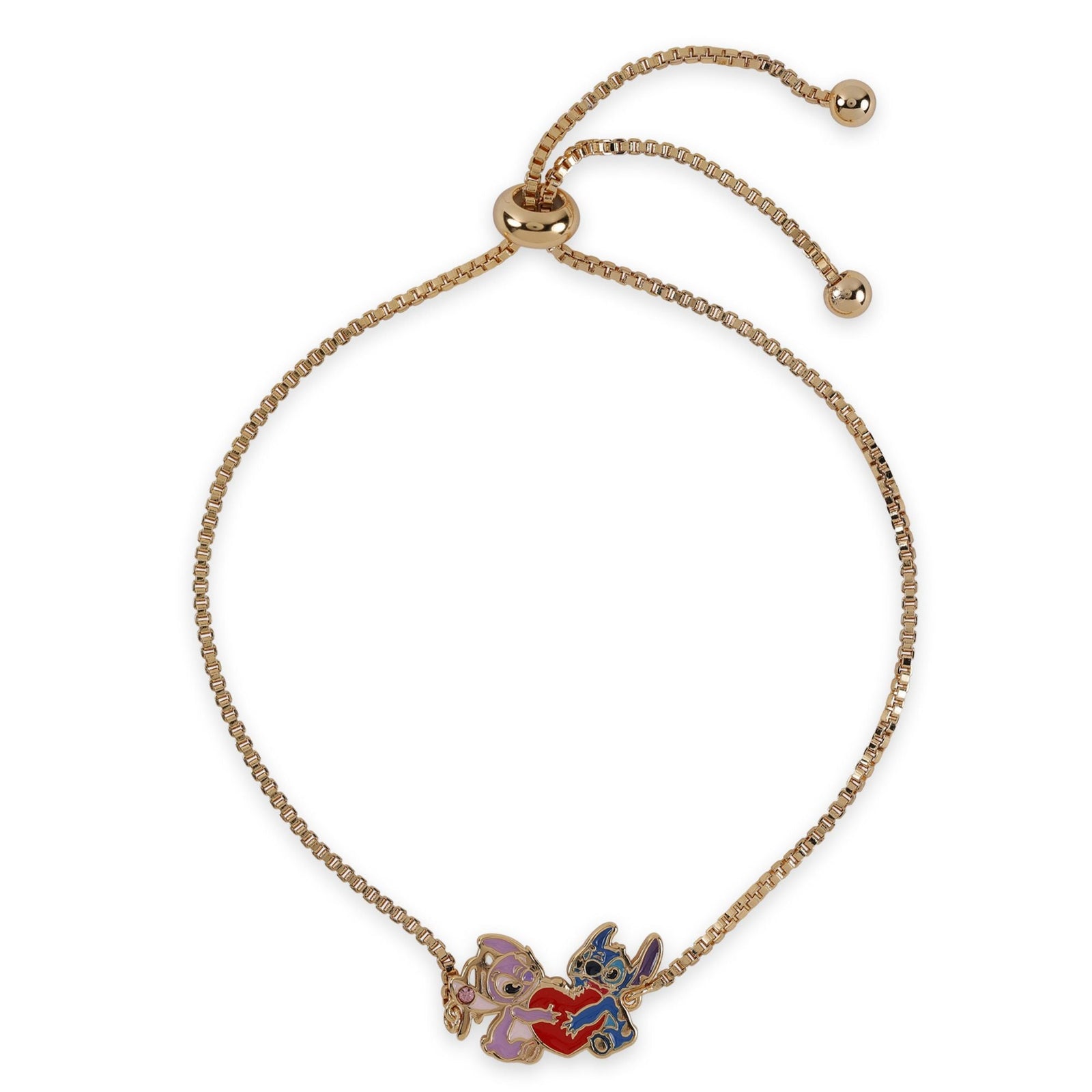 Disney Brass Yg Plt Stitch And Angel Heart Lariat Bracelet BF00725YRUL.PH