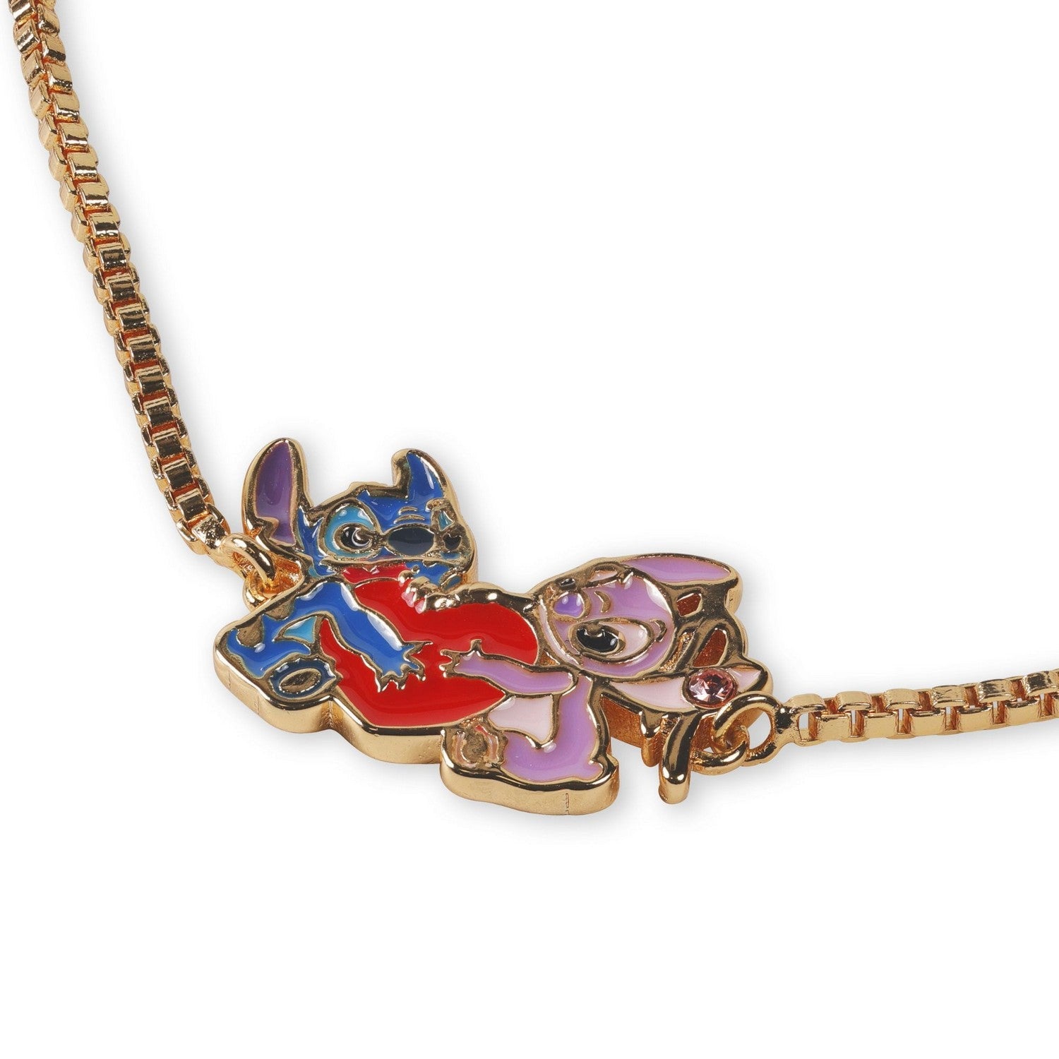 Disney Brass Yg Plt Stitch And Angel Heart Lariat Bracelet BF00725YRUL.PH