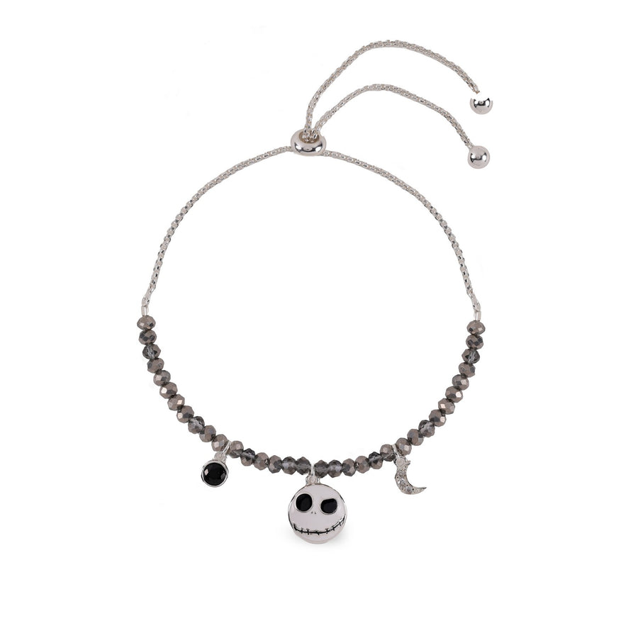 Brass Silver Jack Charm Beaded Lariat Bracelet BF00778SZML.PH