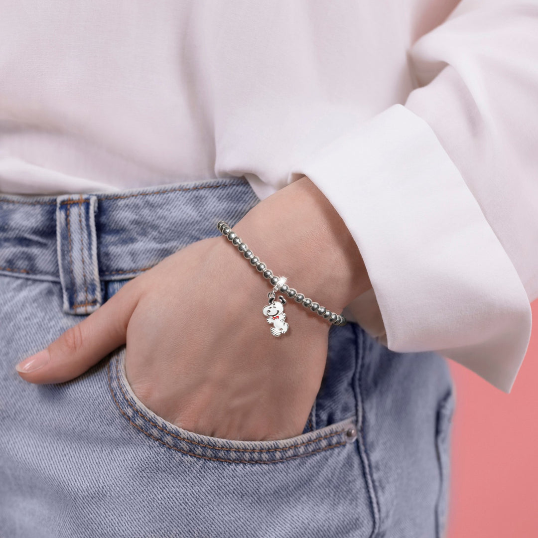 Snoopy Charm Silver Beads Bracelet BF00795SRWL.PH