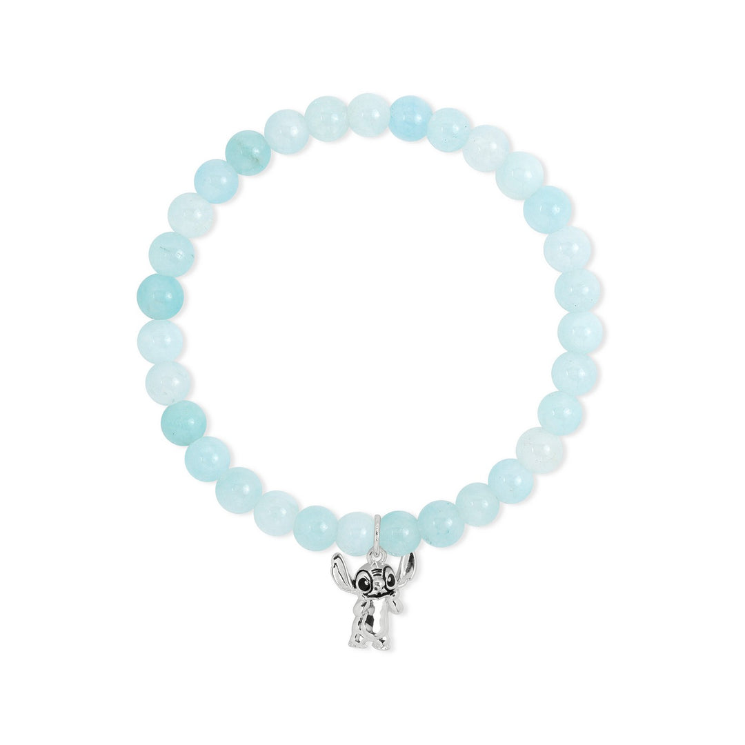 Silver Plated Stitch Light Blue Beads Expander Bracelet BF00833SQGL.PH