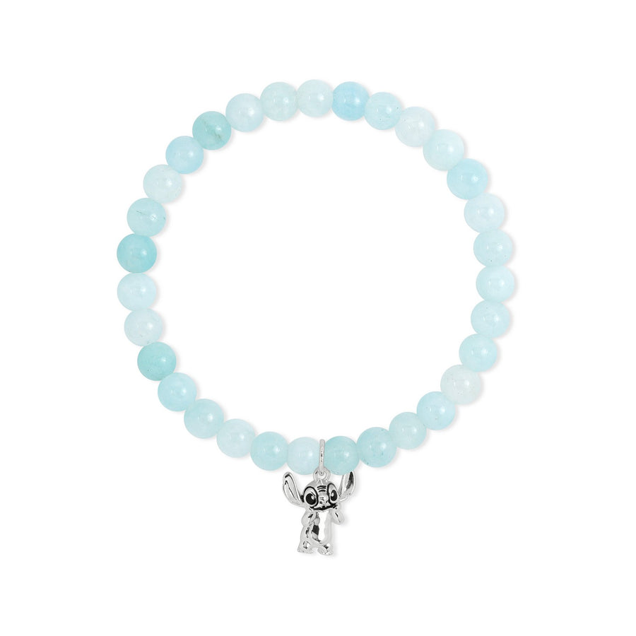 Silver Plated Stitch Light Blue Beads Expander Bracelet BF00833SQGL.PH