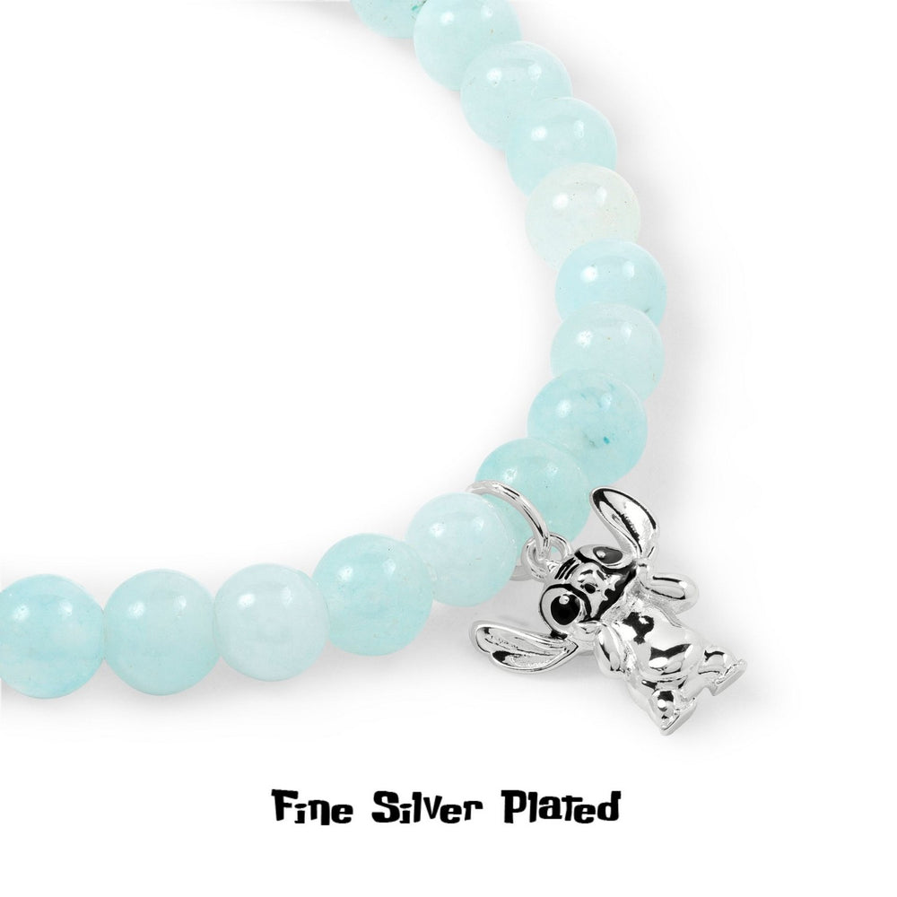 Silver Plated Stitch Light Blue Beads Expander Bracelet BF00833SQGL.PH