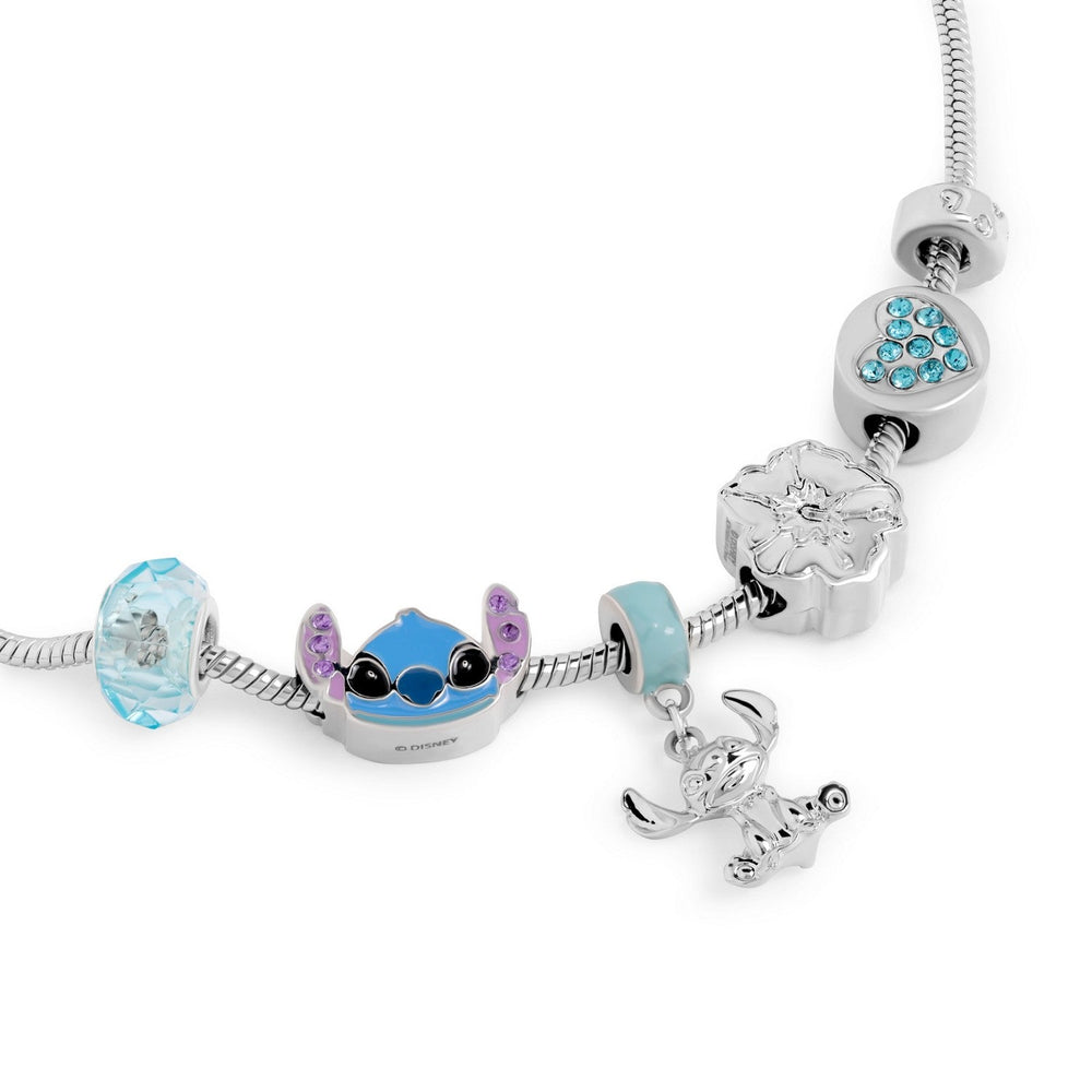 Disney Silver Plated Stitch Charm Sterling Bracelet BH00392RL-7 PH