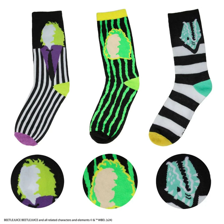 Set Of 3 Beetlejuice Socks CR1640