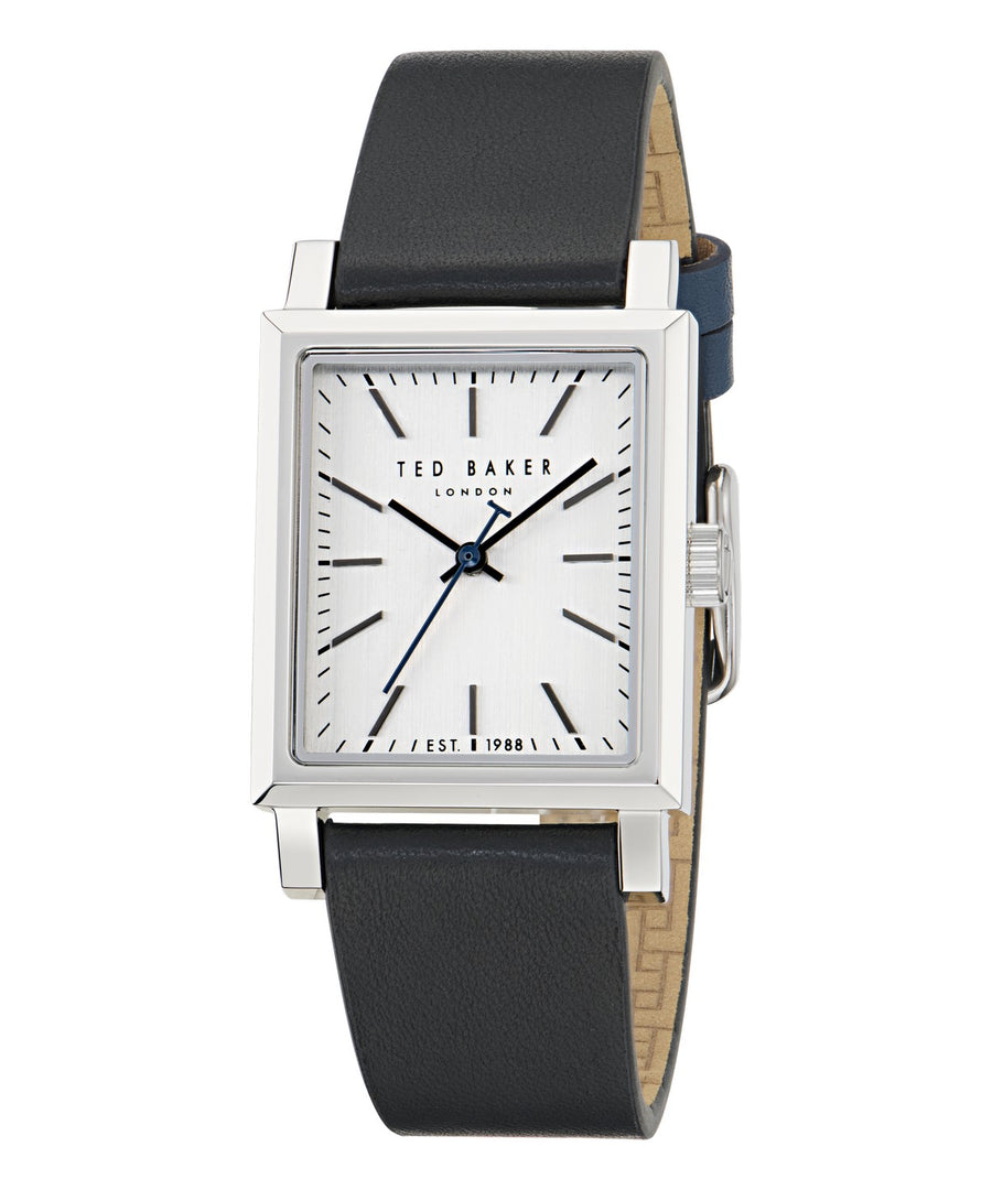 Ted Baker Men’s Timeless 26 mm White Dial Black Leather Watch BKPJAF501
