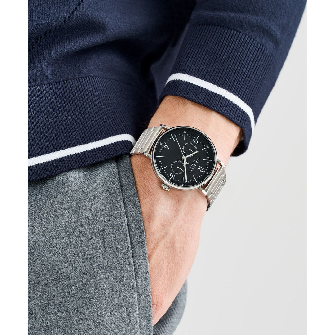 Ted Baker Men’s Phylipa Gents 41 mm Black Dial Mesh Bracelet Watch BKPPGF406