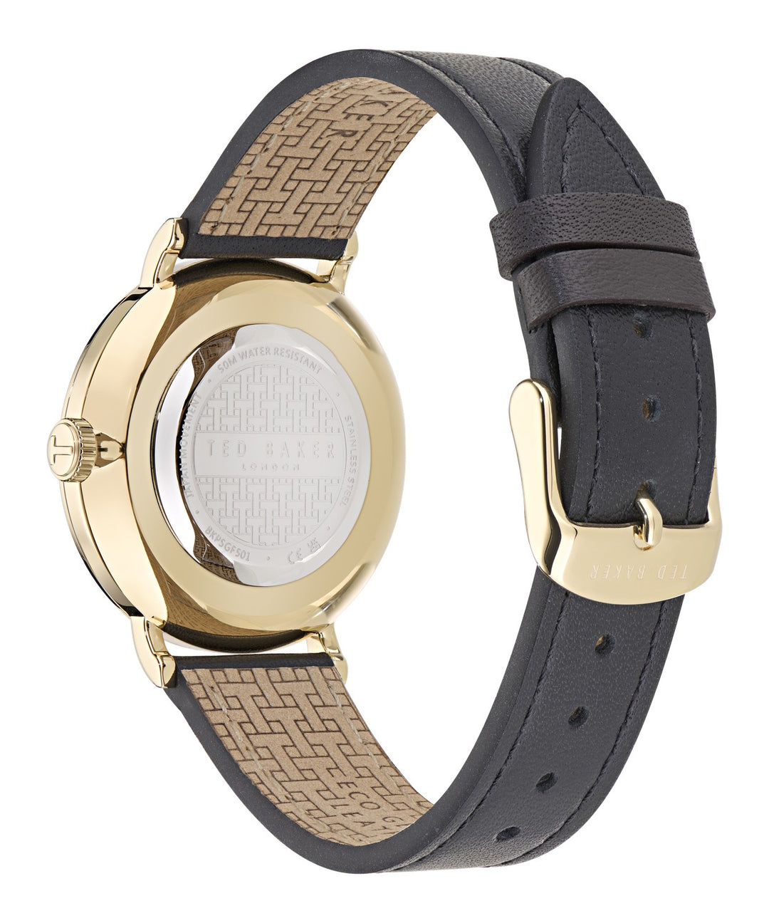 Ted Baker Men’s Timeless 38 mm Black Dial Black Leather Watch BKPSGF501