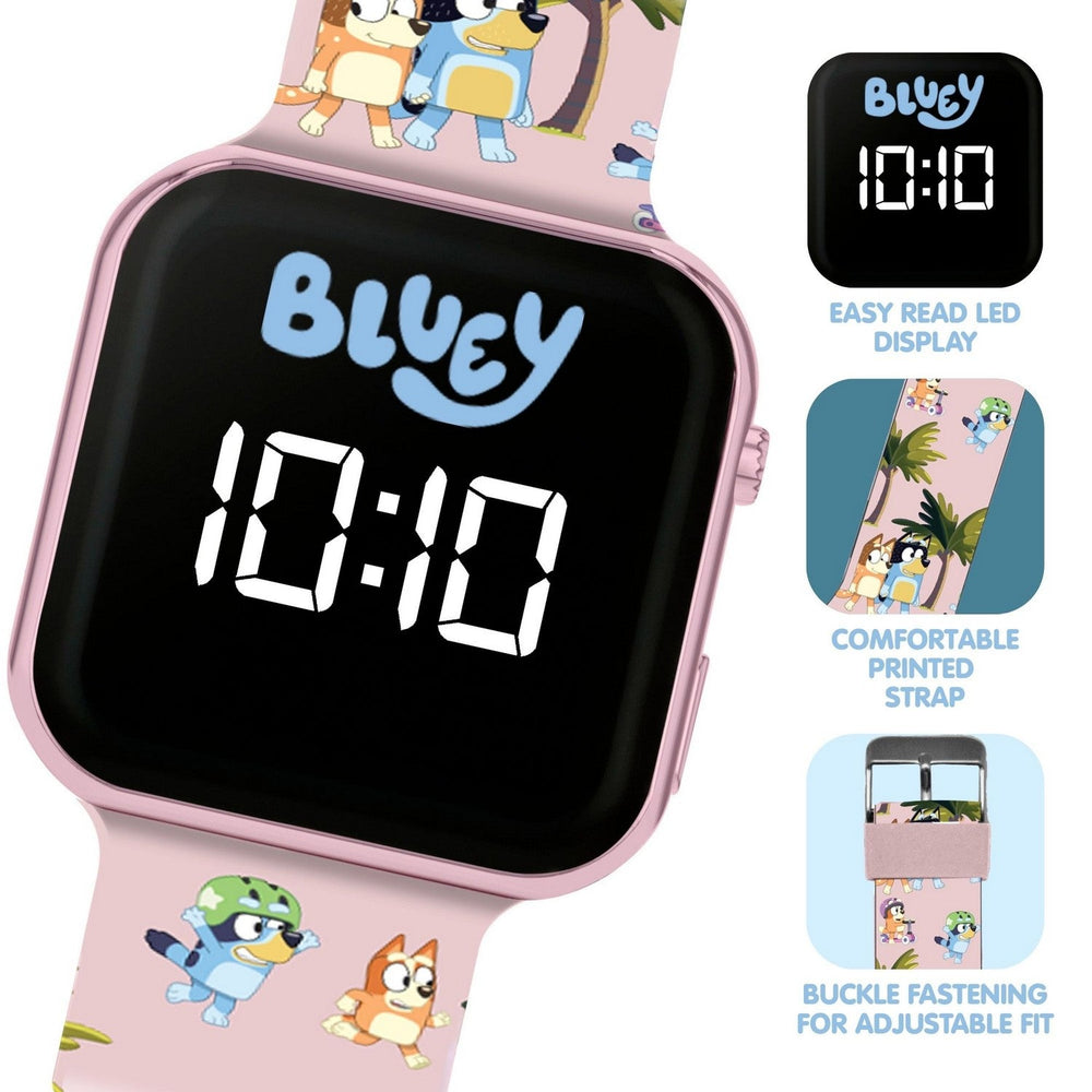 Bluey Pink Printed Strap Led Watch BLY4157